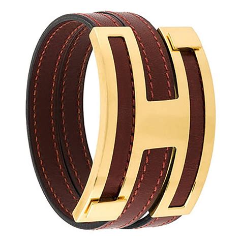 Hermes leather h bracelet